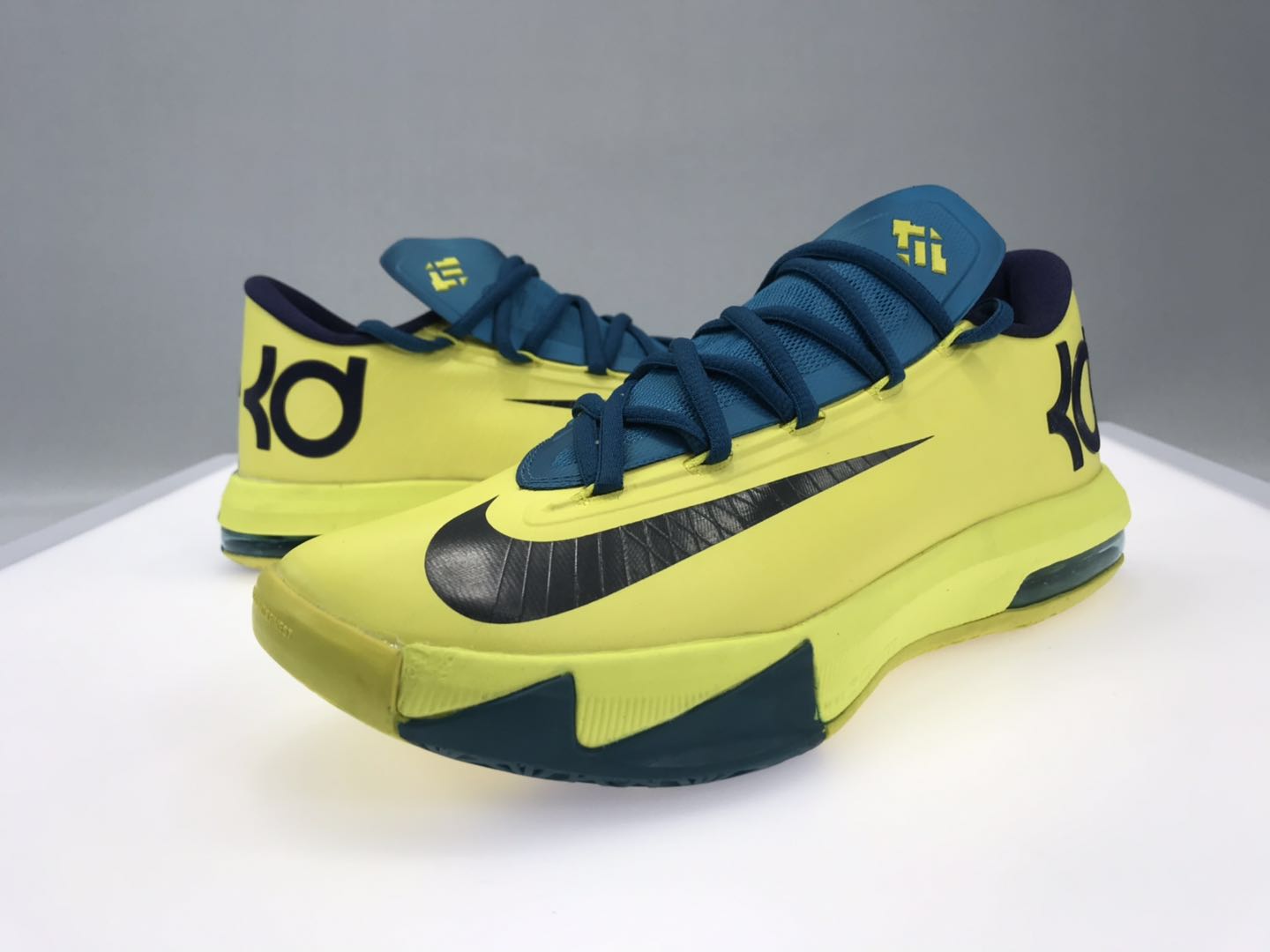 New Men Nike Kevin Durant 6 Yellow Navy Blue Shoes